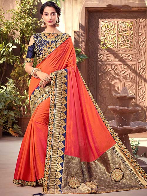 PARTY WEAR INDIAN SILK SAREE - BT-SR-40023