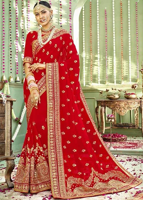 PARTY-WEAR-INDIAN GEORGETTE SAREE - BT-SR-5763
