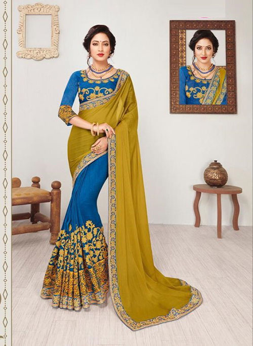 PARTY WEAR INDIAN SILK SAREE - BT-SR5453