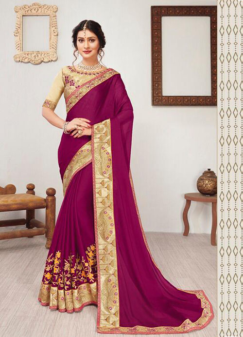 PARTY WEAR INDIAN SILK SAREE - BT-SR5459
