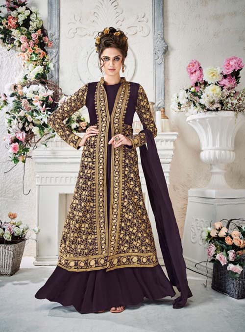 DESIGNER INDO WESTERN GOWN - BT-IW-8129