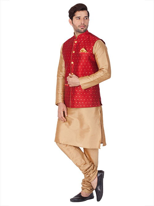 DESIGNER INDIAN KURTA PAJAMA JACKET-600002-XXL