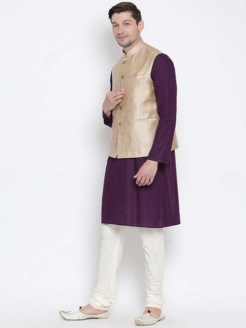 DESIGNER INDIAN KURTA PAJAMA JACKET-600015-M
