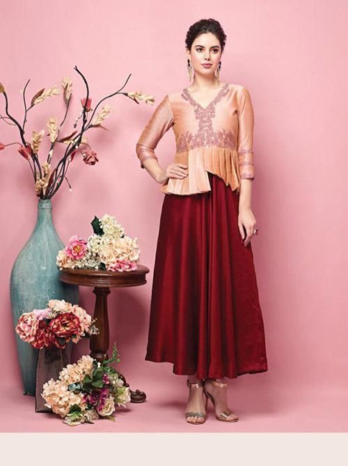 DESIGNER INDO WESTERN GOWN - BT-IW-R-200205