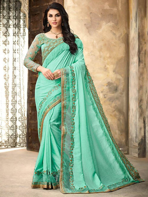 PARTY WEAR INDIAN SILK SAREE - BT-SR-40169-E