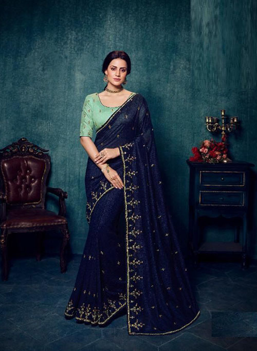 PARTY WEAR INDIAN SILK SAREE - BT-SR-40186