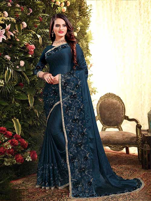 PARTY WEAR INDIAN SILK SAREE - BT-SR-40210