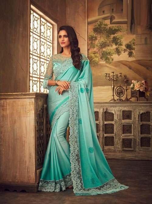 PARTY WEAR INDIAN SILK SAREE - BT-SR-40343