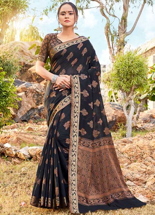 PARTY WEAR INDIAN COTTON SILK SAREE - BT-SR-40371