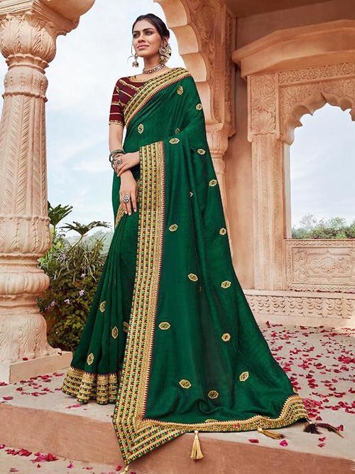 PARTY WEAR INDIAN SILK SAREE - BT-SR-40402