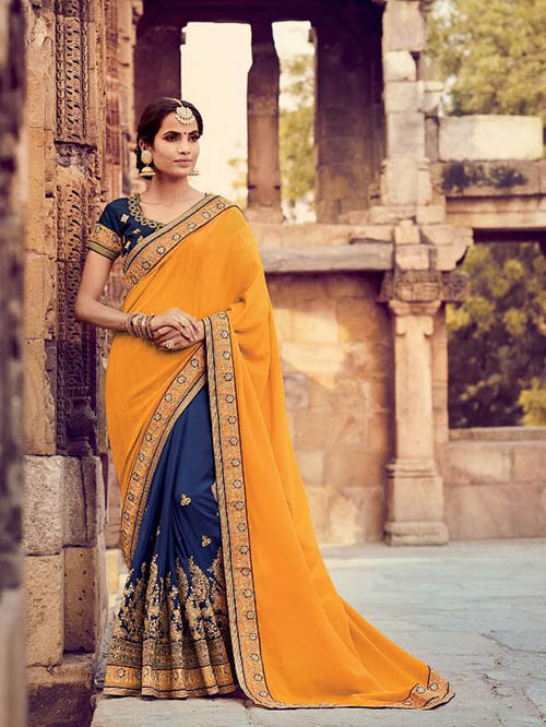 PARTY WEAR INDIAN GEORGETTE SAREE - BT-SR5338