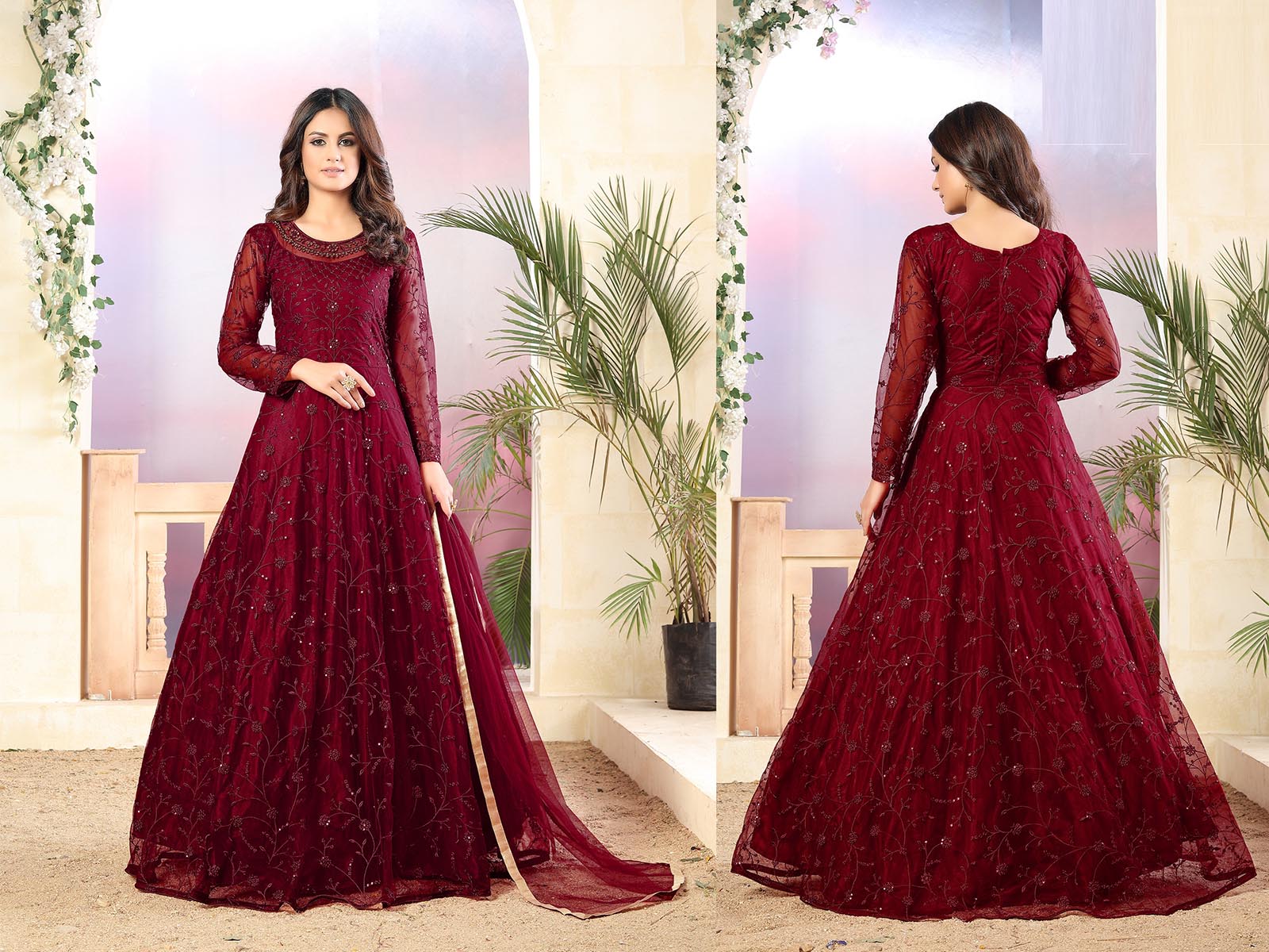 Bollywood Trends 109.99 DESIGNER INDO WESTERN GOWN BT IW R