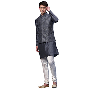 JACKET KURTA PYJAMA SET CHURIDAAR